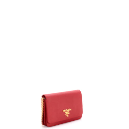 Chain Wallet Crossbody Saffiano Leather