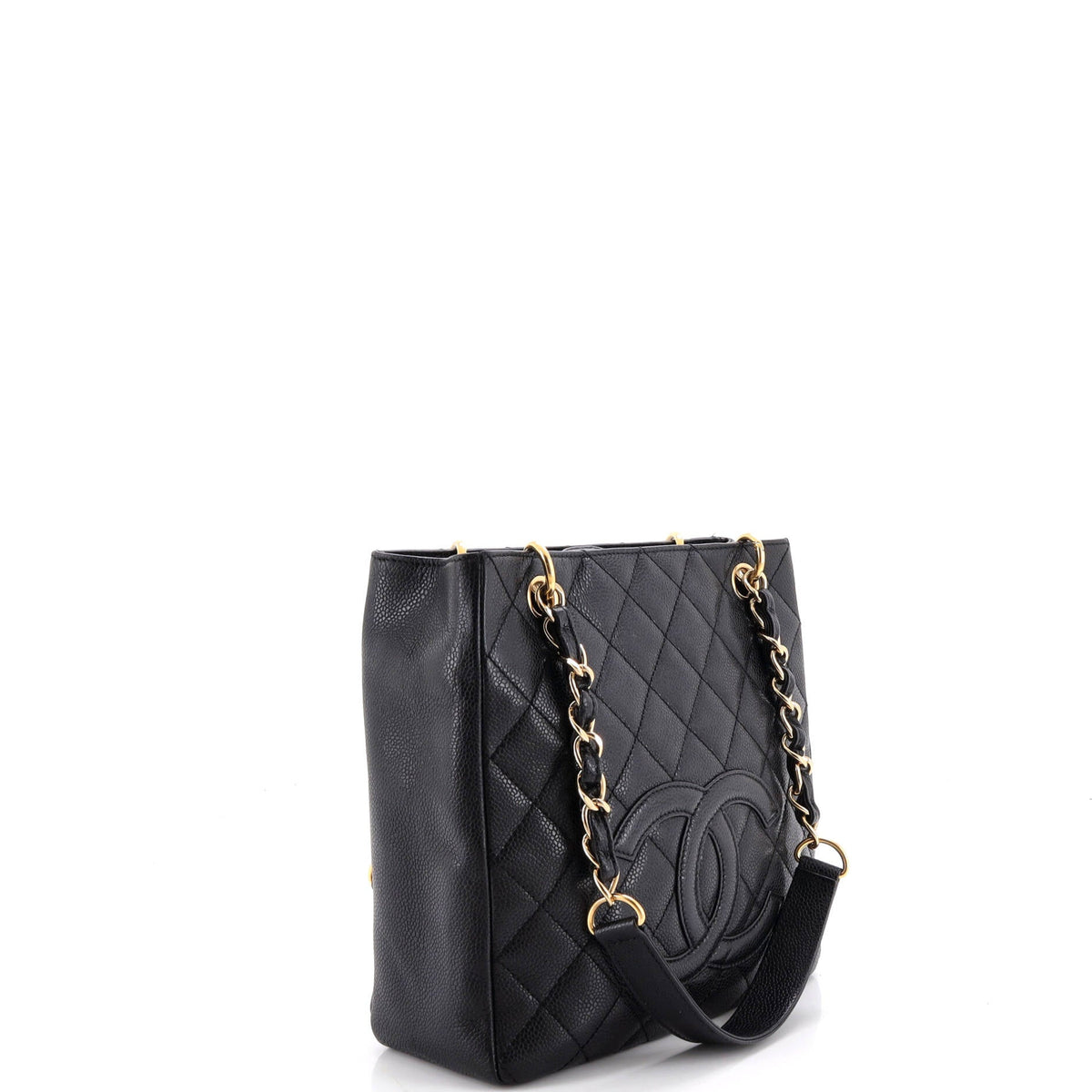 Petite Shopping Tote Quilted Caviar