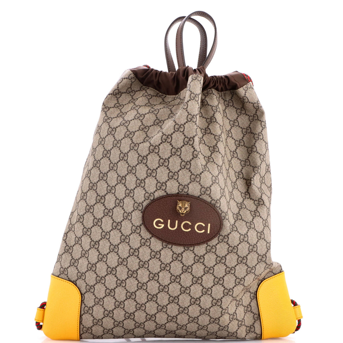 Neo Vintage Drawstring Backpack GG Coated Canvas Large