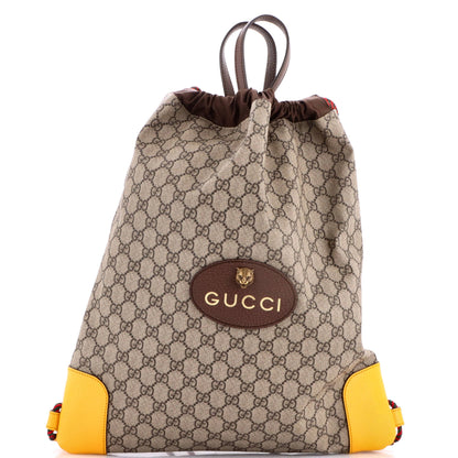 Neo Vintage Drawstring Backpack GG Coated Canvas Large