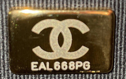 Textured CC Wallet on Chain Quilted Caviar