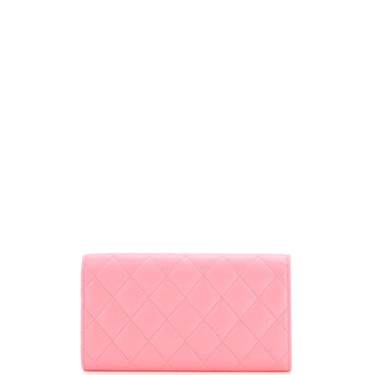 CC Stars Flap Wallet Quilted Lambskin Long