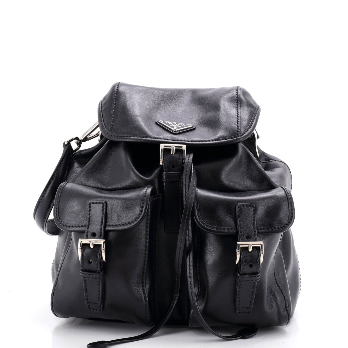 Double Pocket Shoulder Bag Soft Calf Small