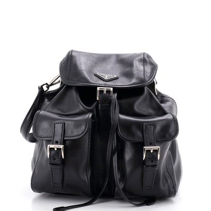 Double Pocket Shoulder Bag Soft Calf Small