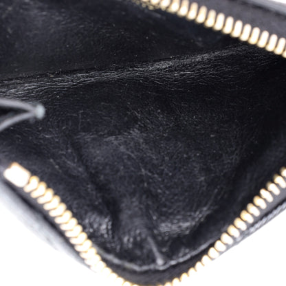 Monogram Fragments Zip Card Holder Matelasse Chevron Leather