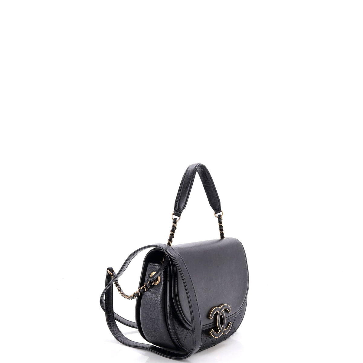 Coco Curve Flap Messenger Calfskin and Quilted Goatskin Small