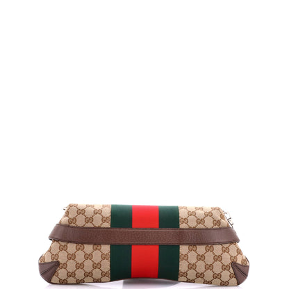 Horsebit NM Web Chain Clutch GG Canvas Medium