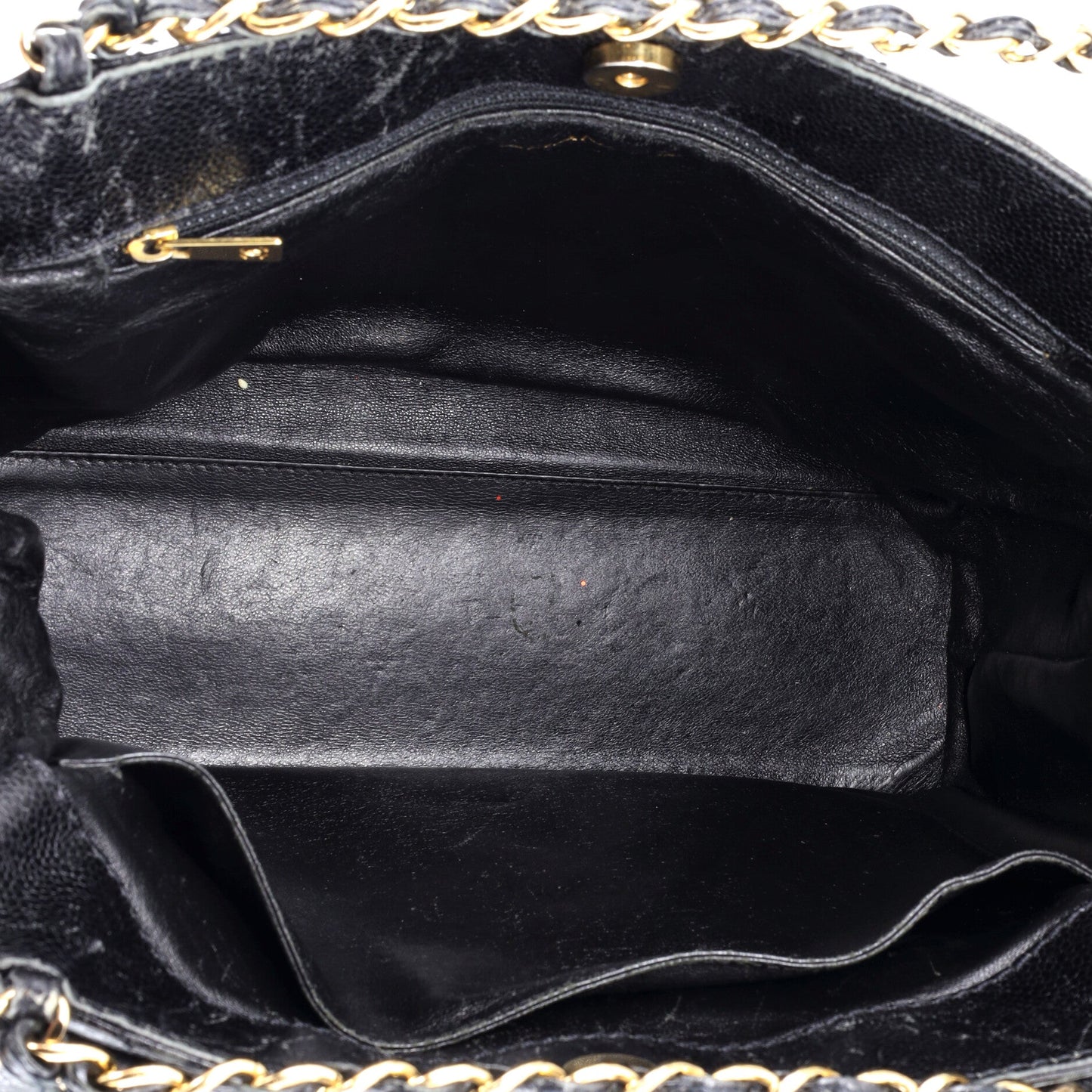 Vintage Front Pocket Shoulder Bag Quilted Lambskin Large