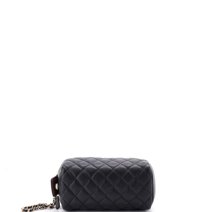 Double Zip Toiletry Pouch Quilted Caviar