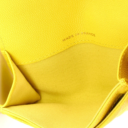 Classic Flap Card Case Quilted Caviar