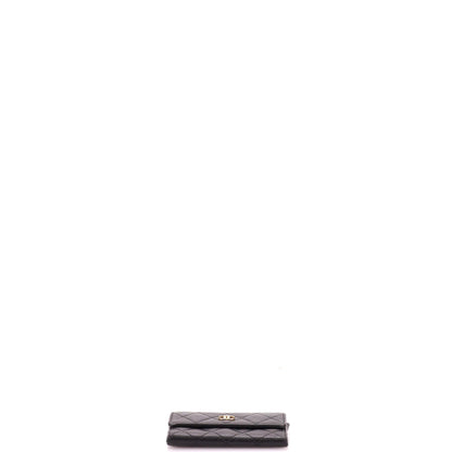 CC Flap Card Case Quilted Caviar