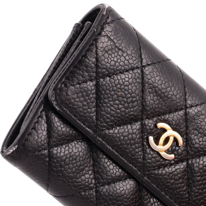 CC Flap Card Case Quilted Caviar