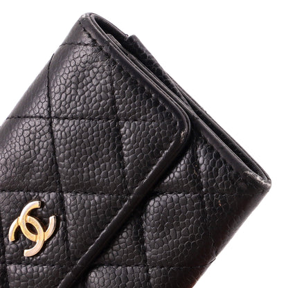 CC Flap Card Case Quilted Caviar