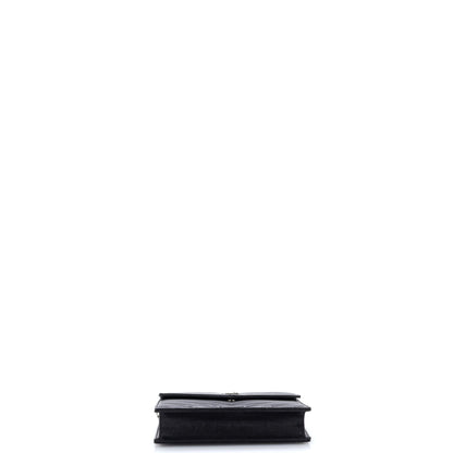 Classic Monogram Wallet on Chain Matelasse Chevron Leather Small
