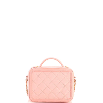 Filigree Vanity Case Quilted Caviar Small