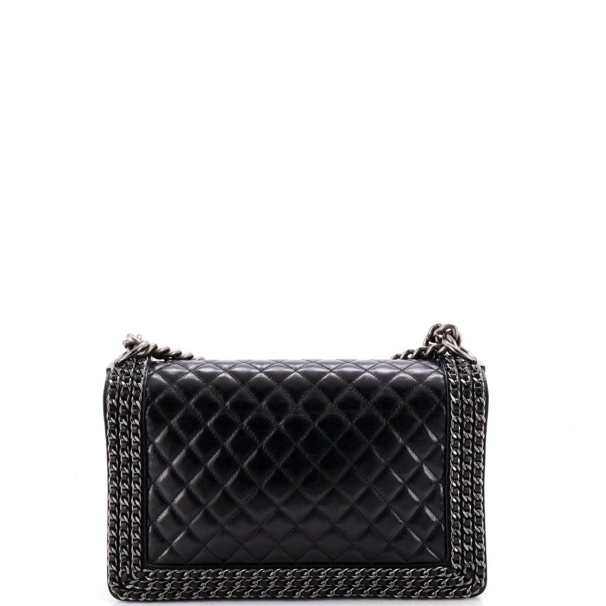Chained Boy Flap Bag Quilted Glazed Calfskin Old Medium