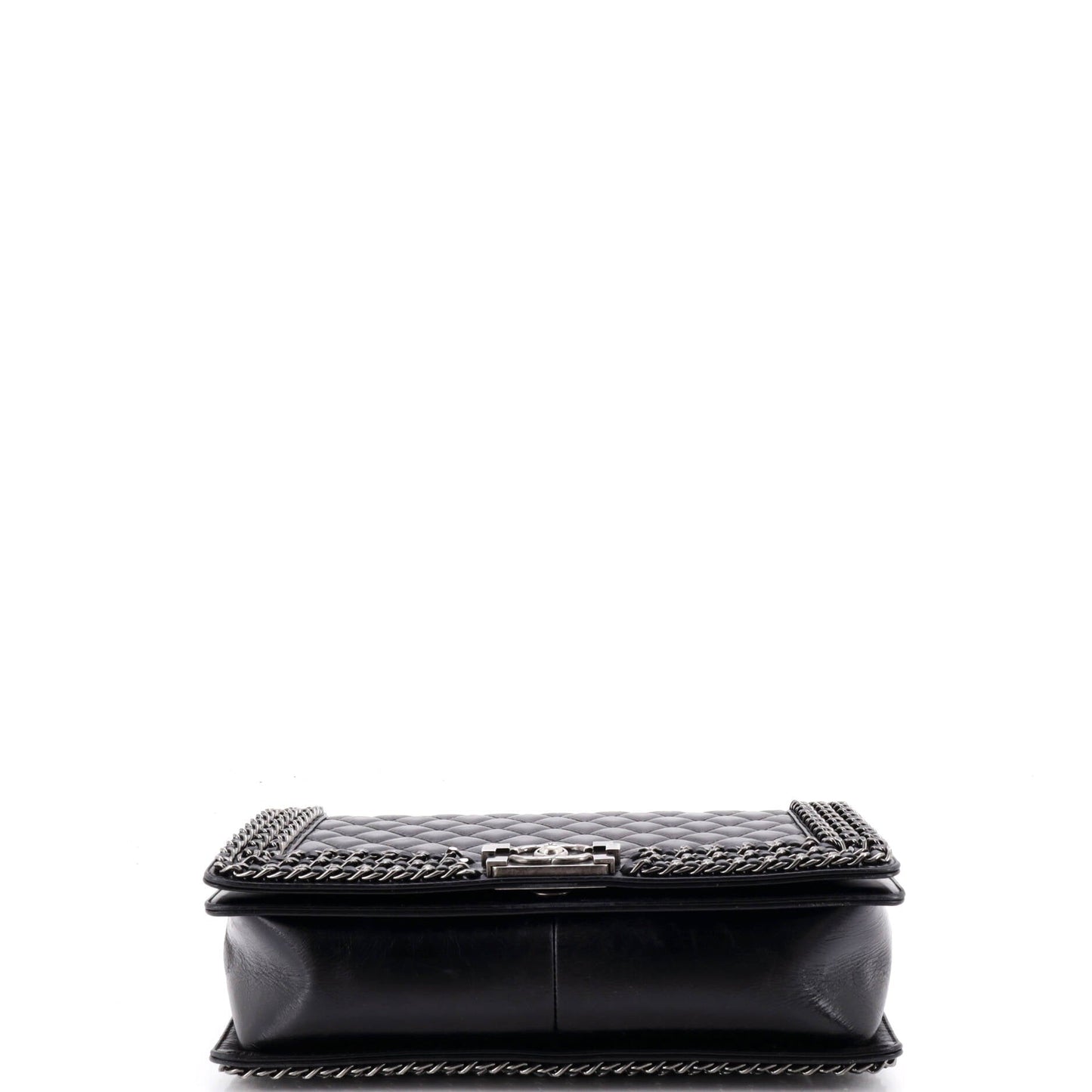 Chained Boy Flap Bag Quilted Glazed Calfskin Old Medium
