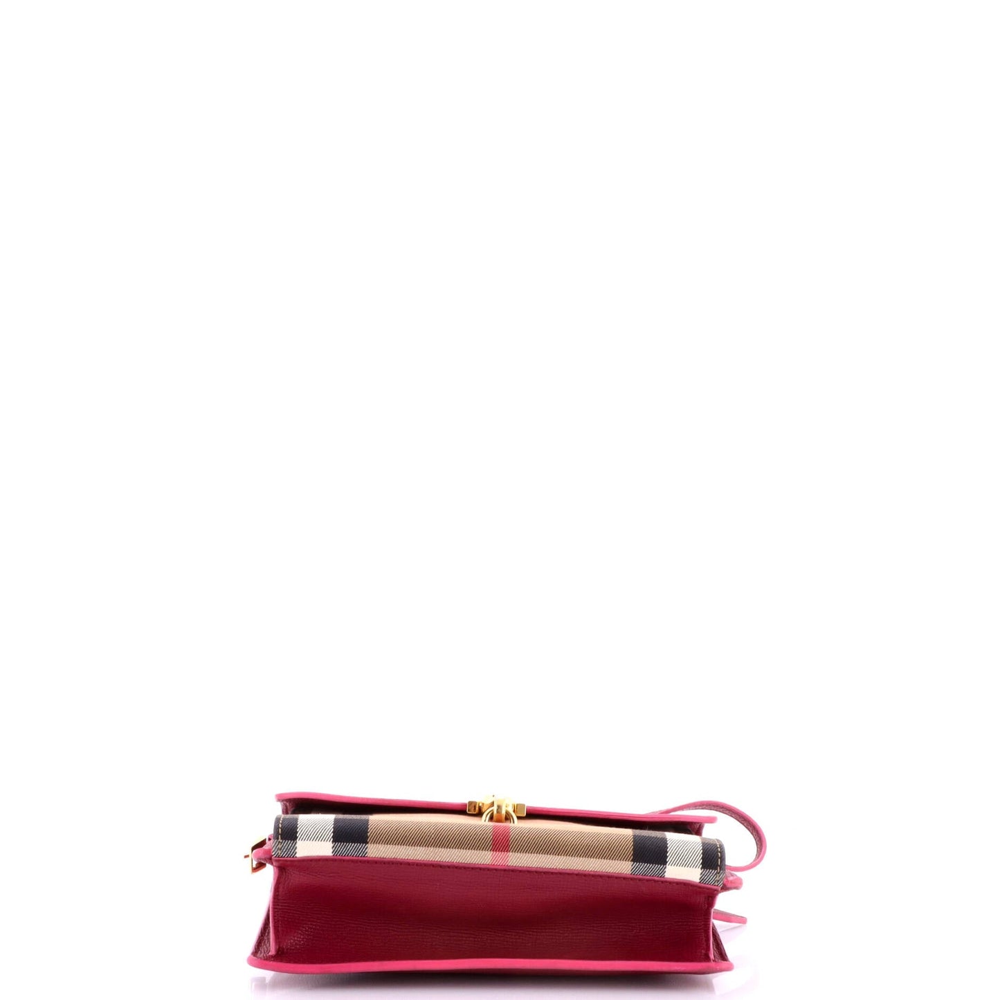 Macken Crossbody Bag Leather and House Check Canvas Small
