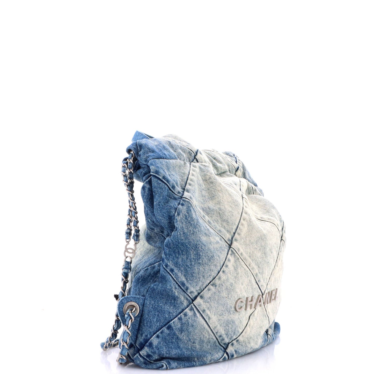 22 Chain Backpack Quilted Denim Medium