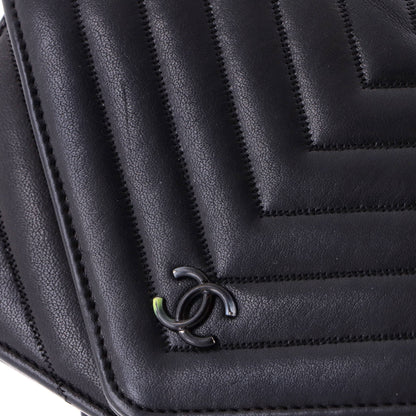 Envelope Wallet on Chain Chevron Sheepskin
