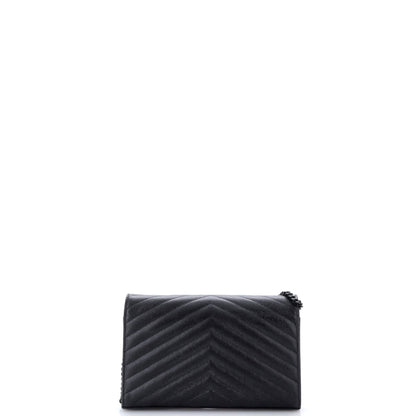 Classic Monogram Wallet on Chain Matelasse Chevron Leather Medium