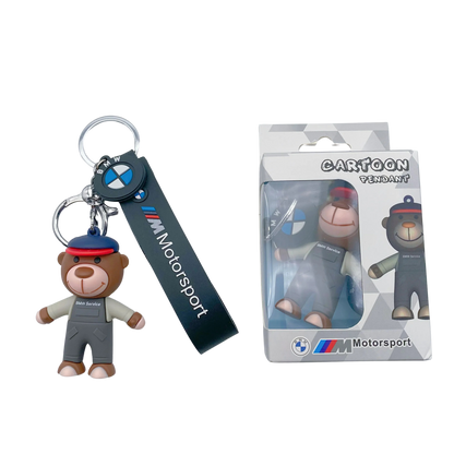 Cute Cartoon Bear Silicone Keychain Set
