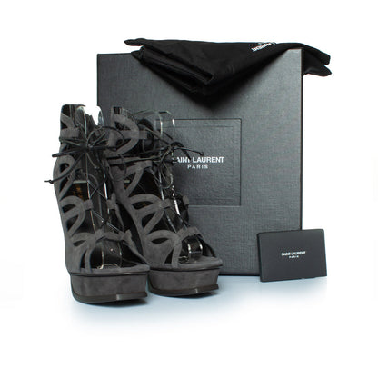 Women's Saint Laurent, Suede lace up tribute 16 pumps