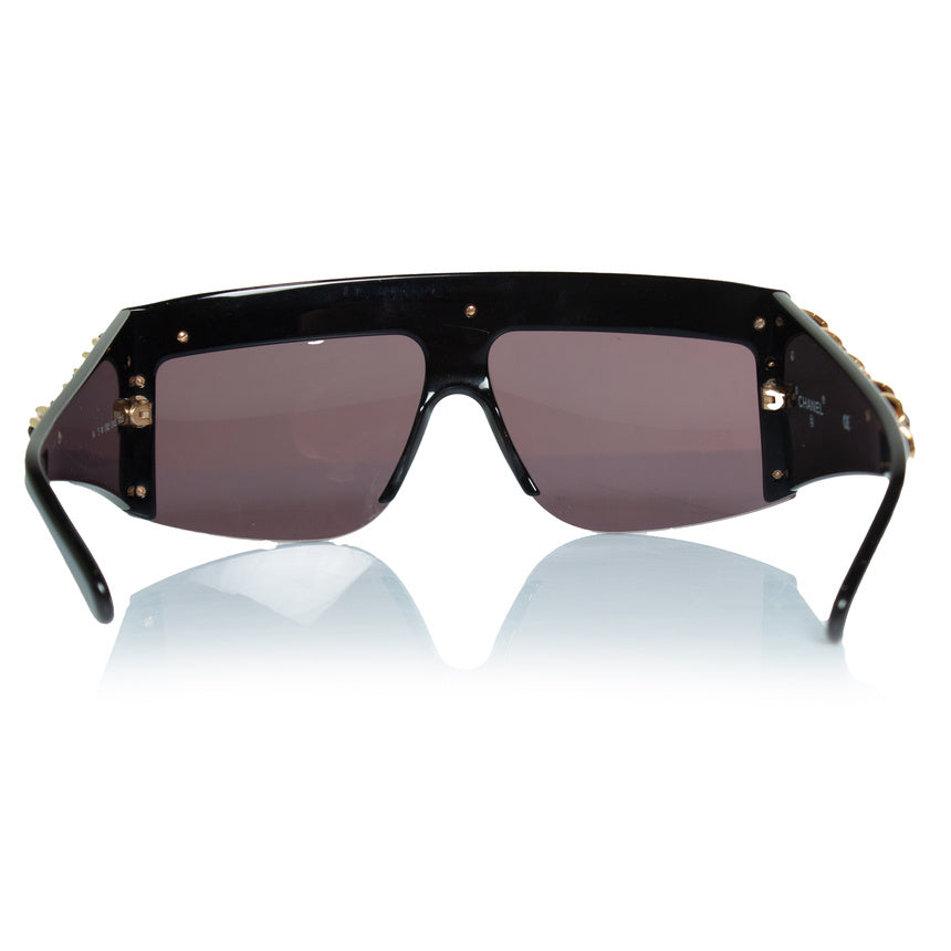 Chanel, vintage black chain sunglasses