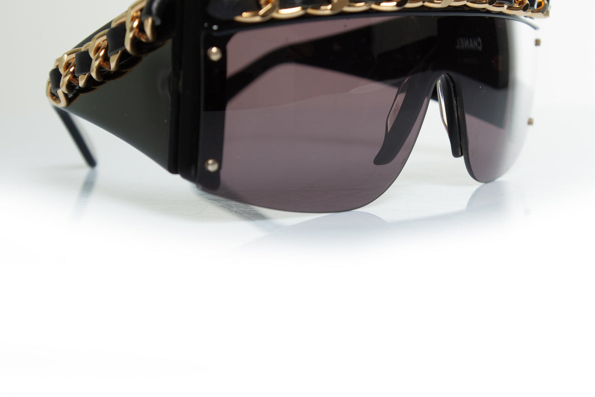 Chanel, vintage black chain sunglasses