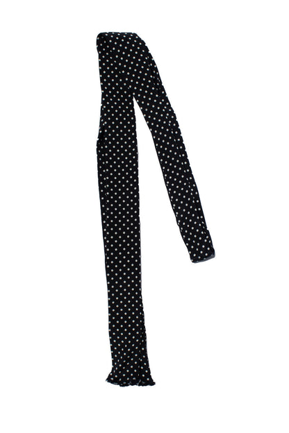 Saint Laurent, skinny black dotted silk scarf