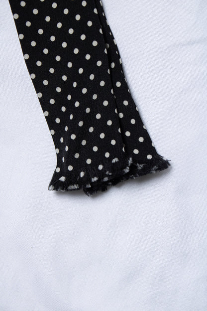Saint Laurent, skinny black dotted silk scarf