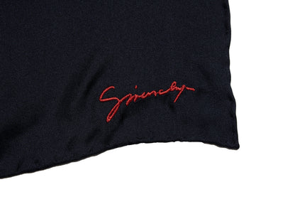 Givenchy, black pocket square with embroidery
