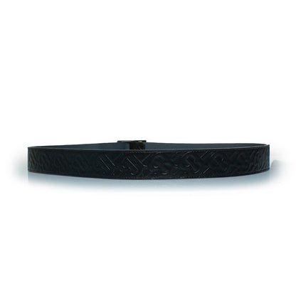 Burberry, B embossed leather belt in black