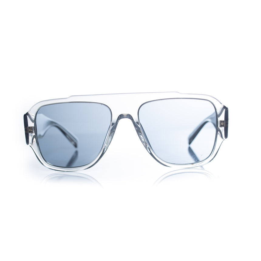 Versace, transparent shield medusa sunglasses