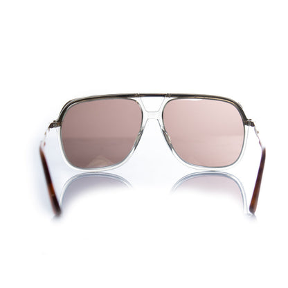 Gucci, transparent and gold aviator