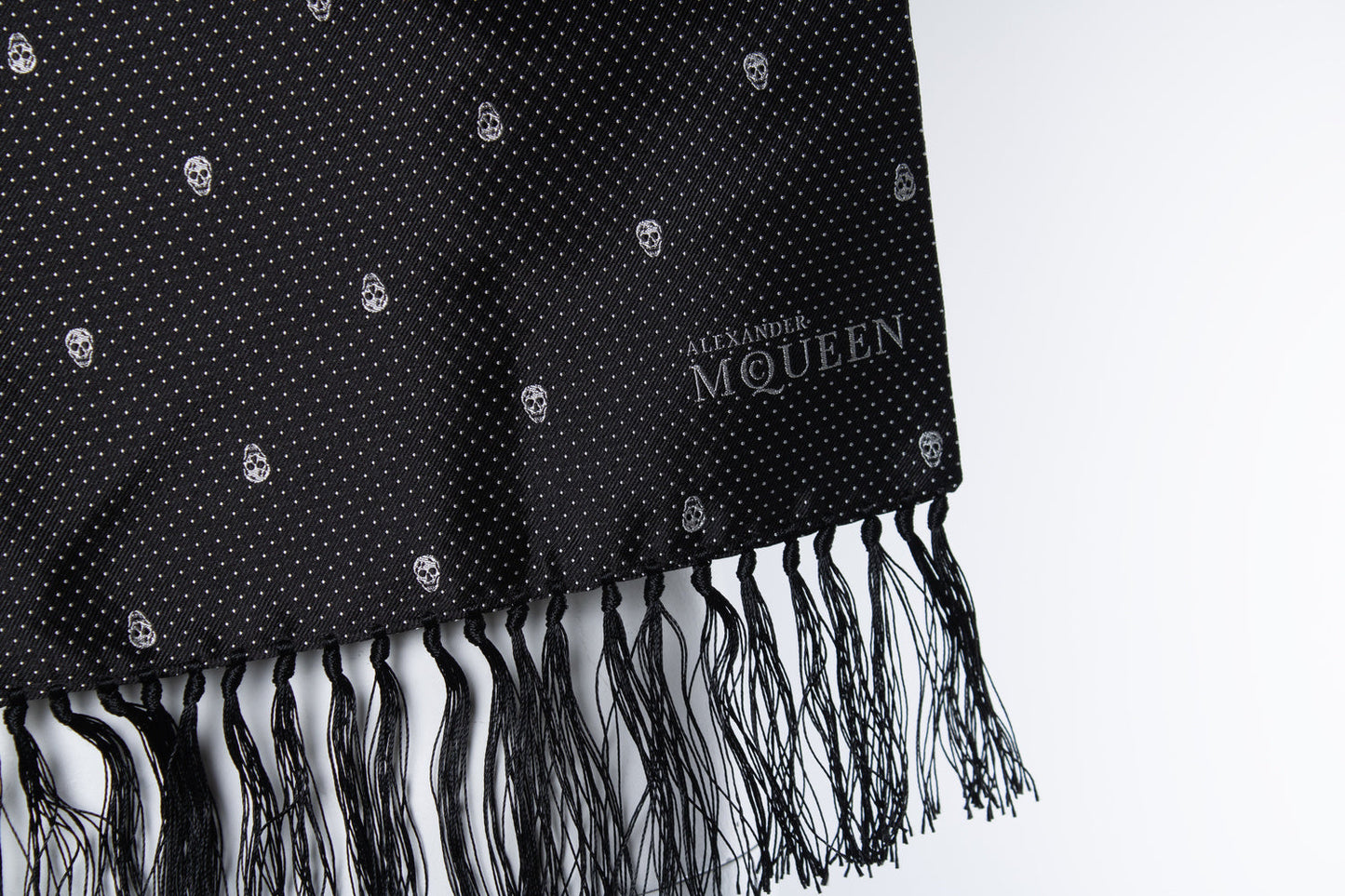 Alexander McQueen, dotted skull tuxedo scarf