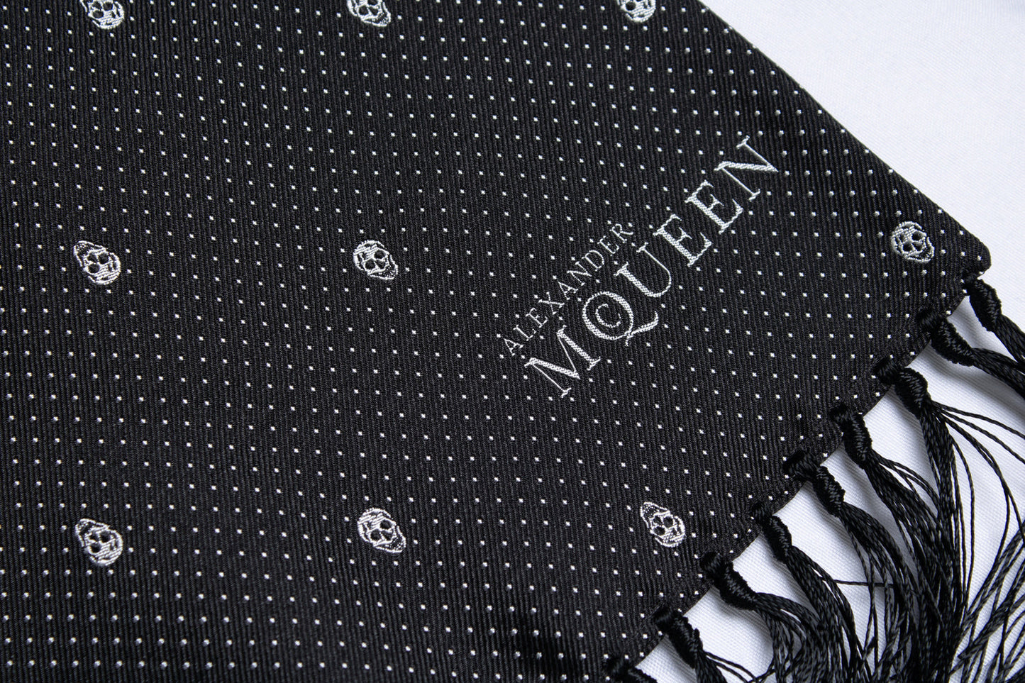 Alexander McQueen, dotted skull tuxedo scarf