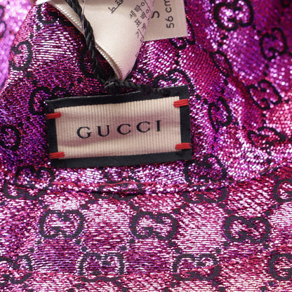 Gucci Lamé GG Monogram Reversible Bucket in Pink Polyamide