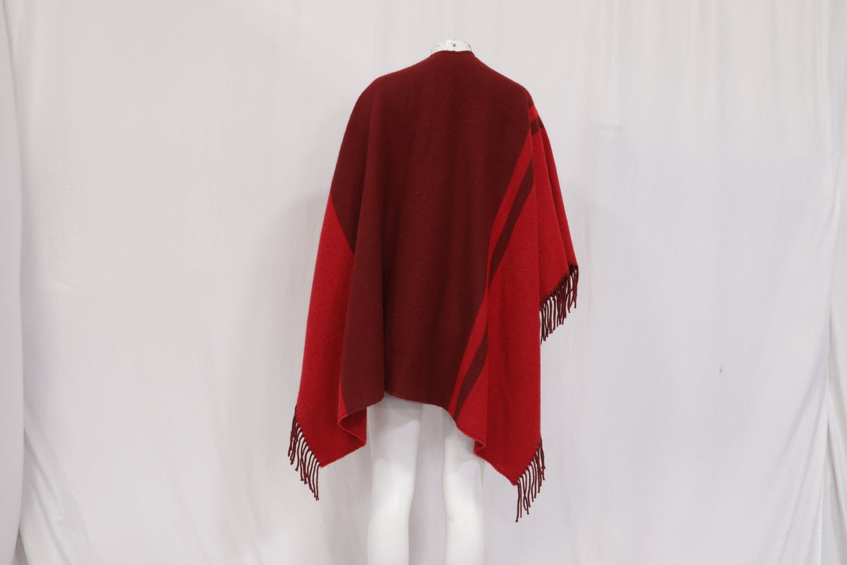 Maje Fringed Shawl in Burgundy Acrylic