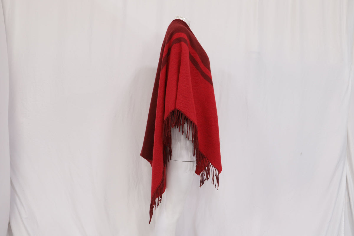Maje Fringed Shawl in Burgundy Acrylic