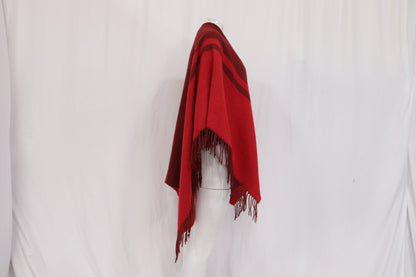 Maje Fringed Shawl in Burgundy Acrylic