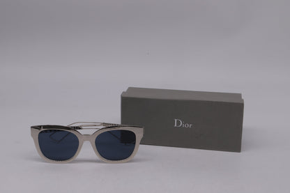 Dior Diorama 1 Mirrored Wayfarer Sunglasses in Silver Acetate