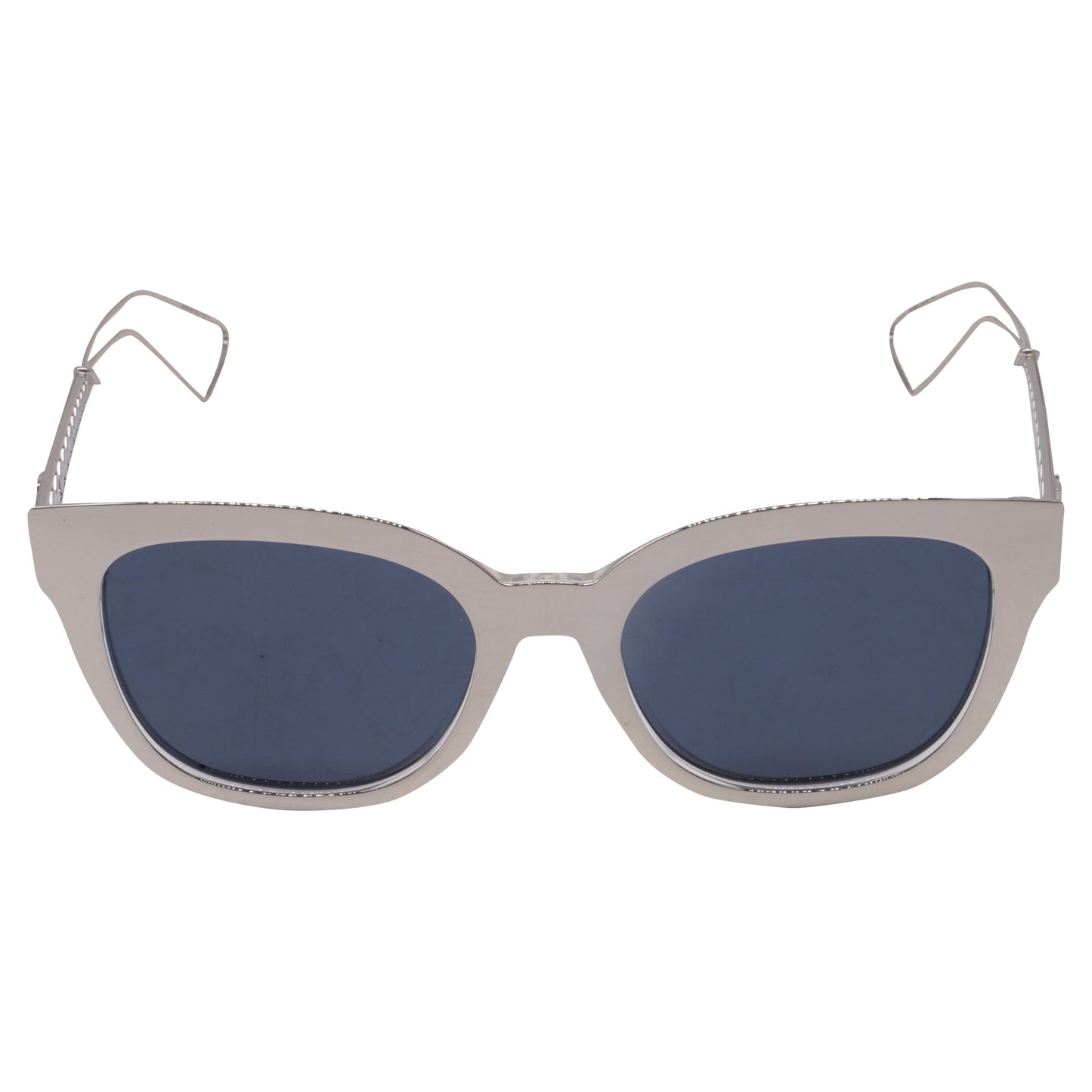 Dior Diorama 1 Mirrored Wayfarer Sunglasses in Silver Acetate