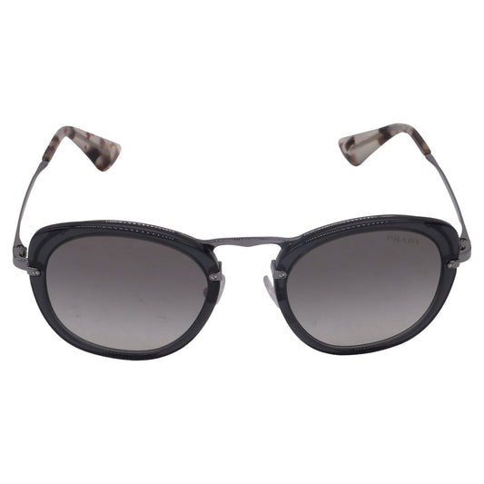 Prada Catwalk SPR58U Oval Sunglasses in Grey Metal