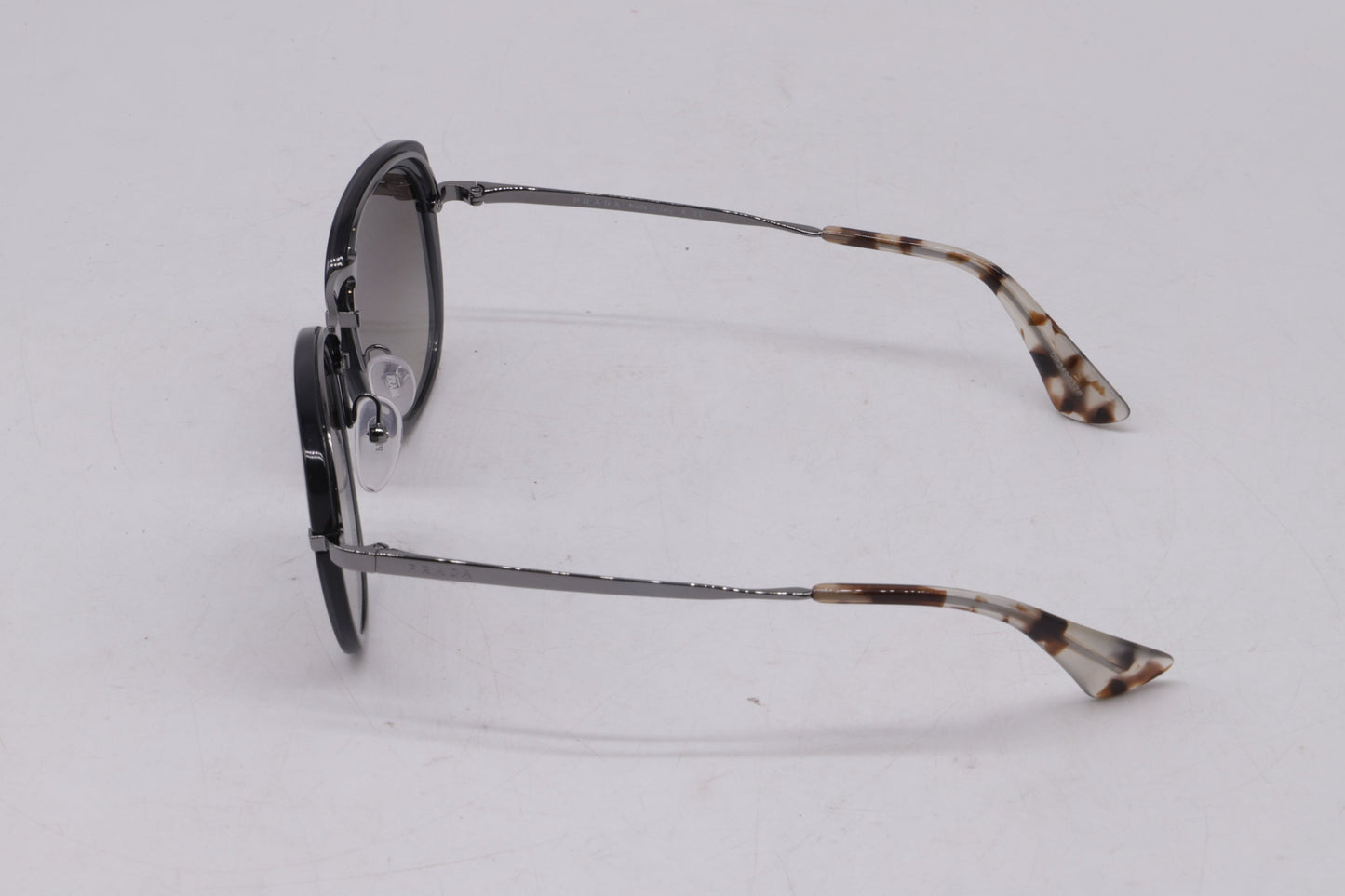 Prada Catwalk SPR58U Oval Sunglasses in Grey Metal