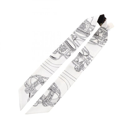 Hermes Brides de Gala en Fleurs Silk Twilly Scarf