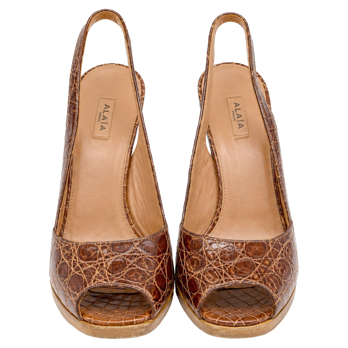 Women's Alaïa Open Toe High Heels in Animal Print Leather