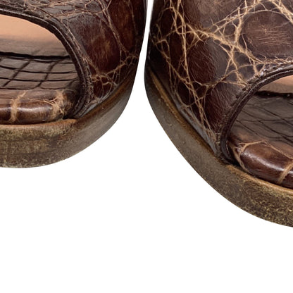 Women's Alaïa Open Toe High Heels in Animal Print Leather