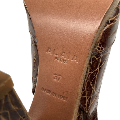 Women's Alaïa Open Toe High Heels in Animal Print Leather