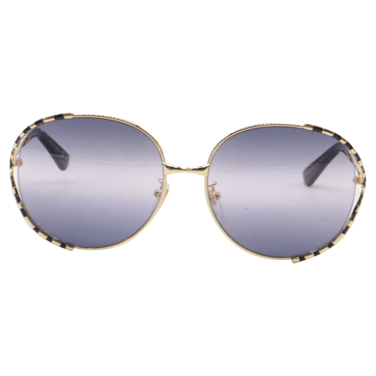 Gucci GG0595S Bamboo Round-Framed Sunglasses in Gold Metal